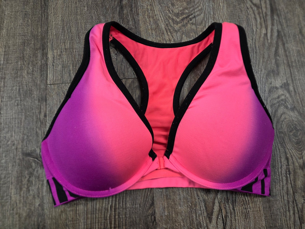 Victoria's Secret PINK Front Clasp Cool + Comfy Pushup Padded Sports Bra 32DD